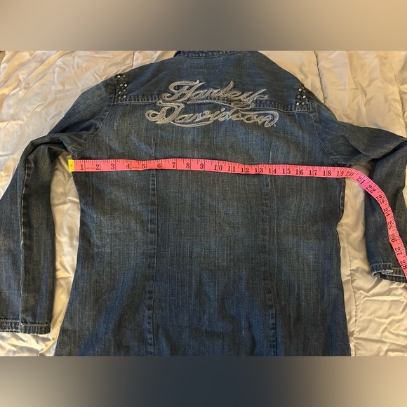 Harley-Davidson Blue Denim Shirt with Studs - Picture 5 of 6